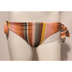 Decree Striped Side Tie Lined Bikini Swimsuit Bottom - Size XS